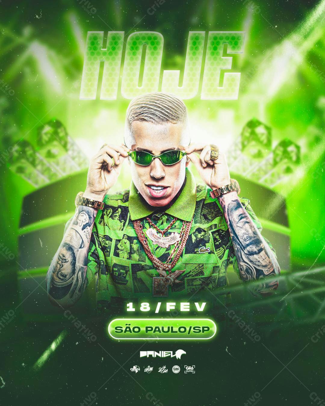 Flyer para Show do Mc Daniel em São Paulo PSD Editável