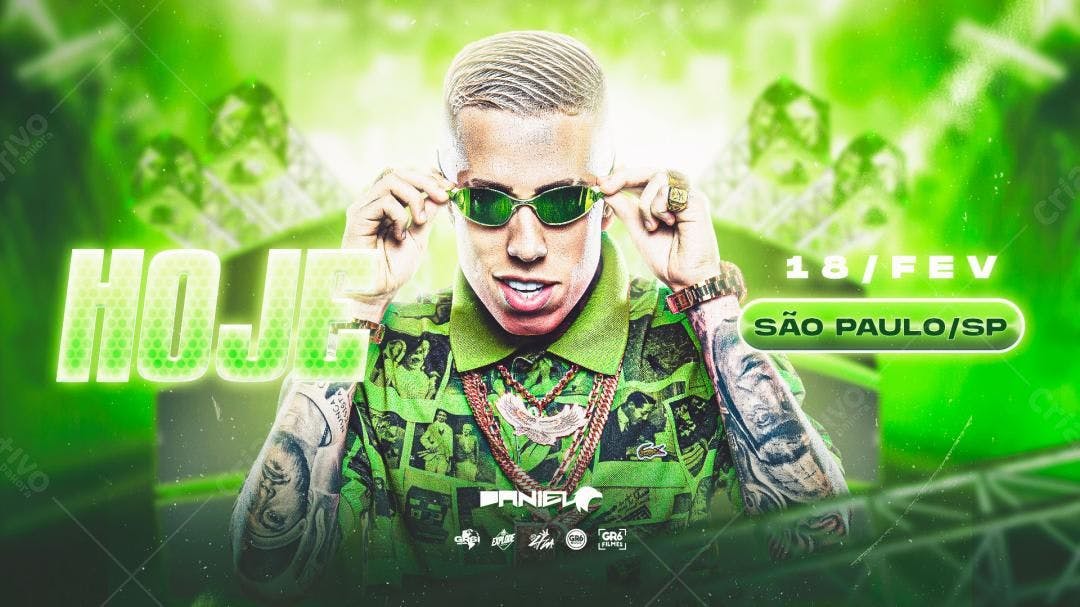 Flyer para Show do MC Daniel em São Paulo PSD Editável