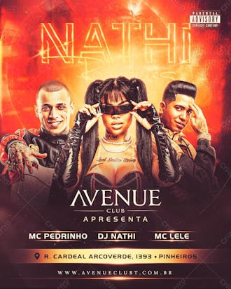 Flyer feed funk avenue club apresenta dj nathi