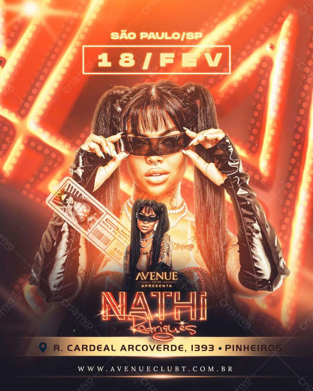 Flyer para Show Nath Rodrigues em SP PSD Editável