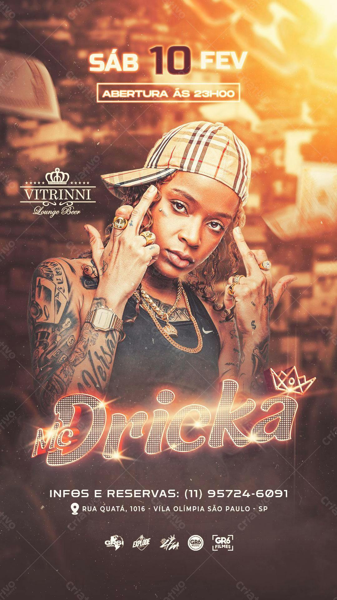 Flyer para Show da Mc Drika PSD Editável