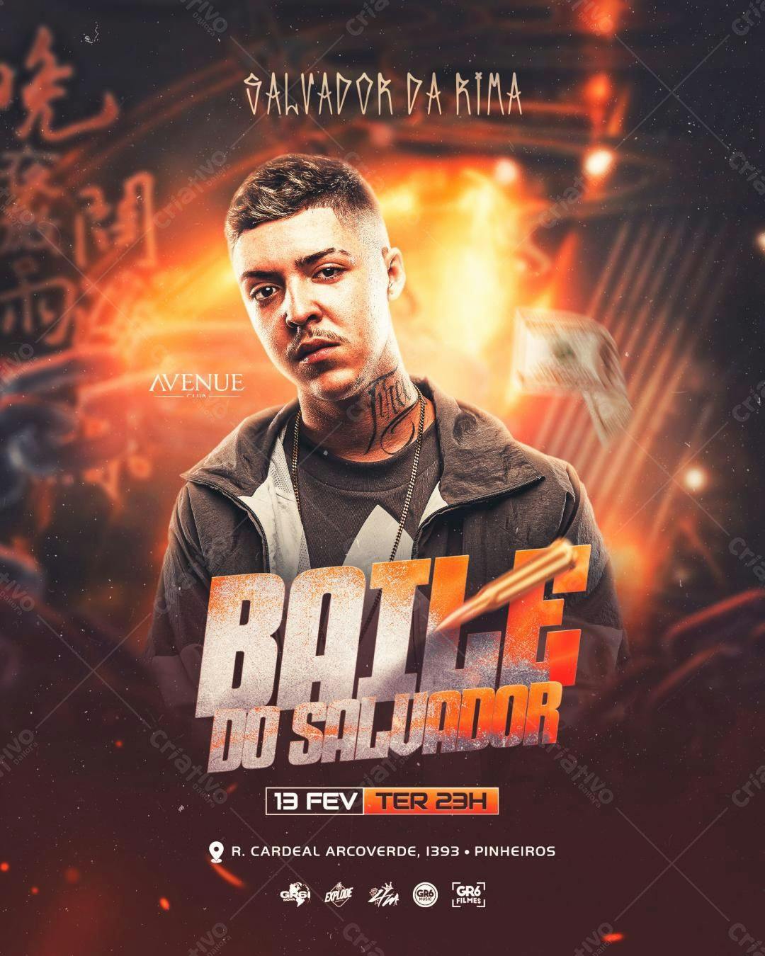 Flyer para Evento Musical Salvador da Rima PSD Editável