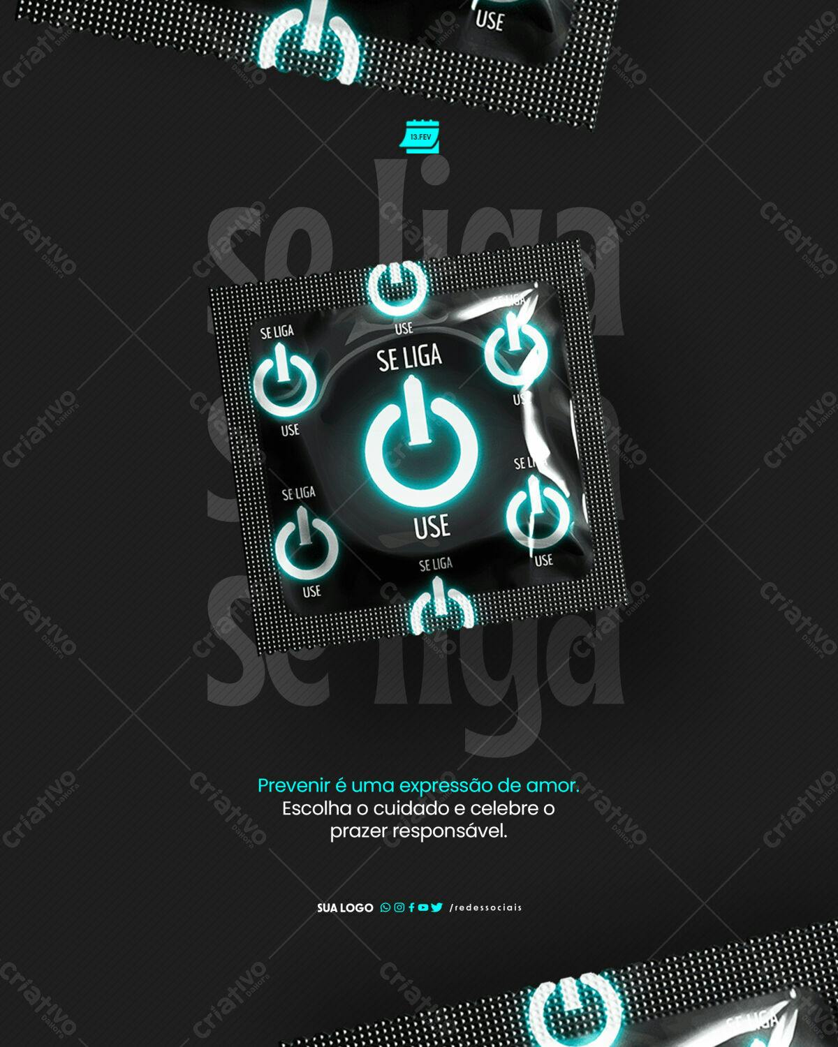 Flyer Prevenção Sexo Seguro PSD Editável