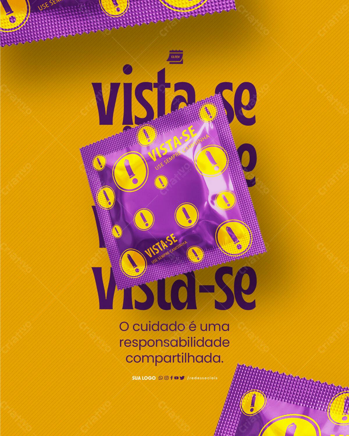 Flyer para Campanha de Conscientização sobre Saúde Sexual PSD Editável