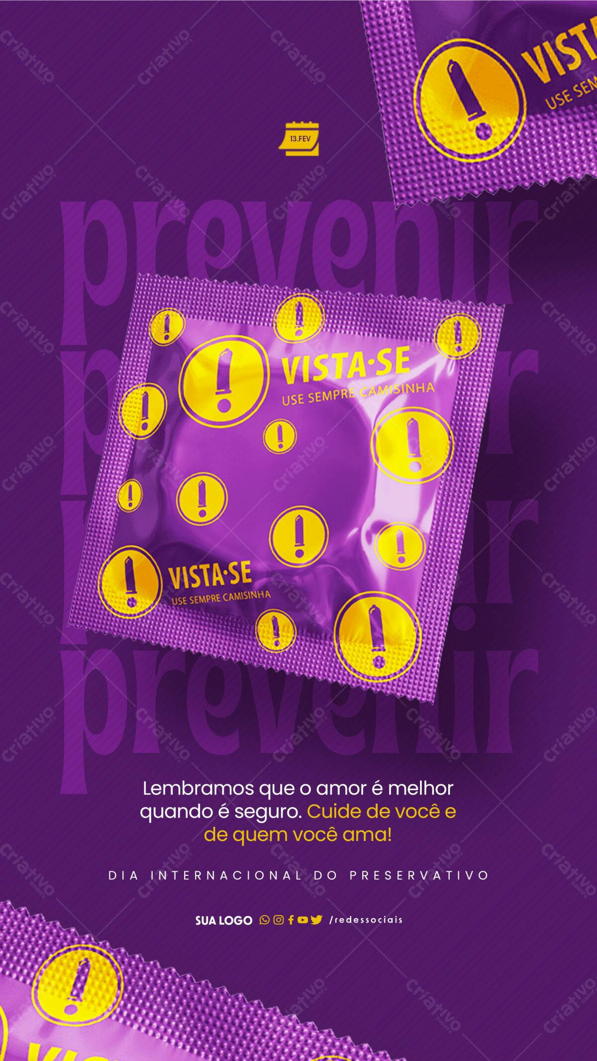 Flyer Dia Internacional do Preservativo PSD Editável