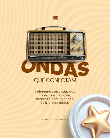 Social media dia mundial do rádio ondas que conectam