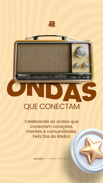 Story dia mundial do rádio ondas que conectam
