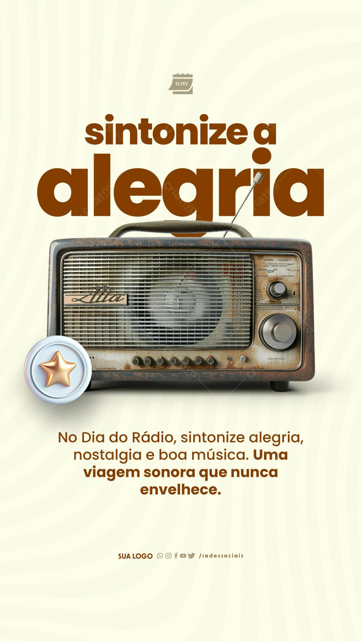 Flyer Dia do Rádio PSD Editável