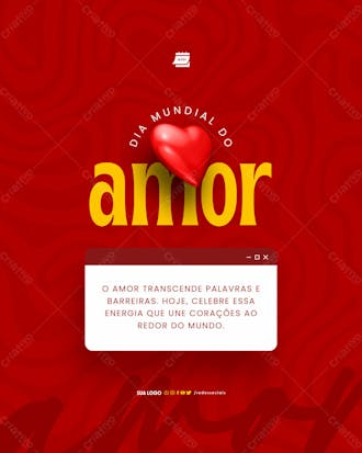 Social media dia mundial do amor celebre essa energia