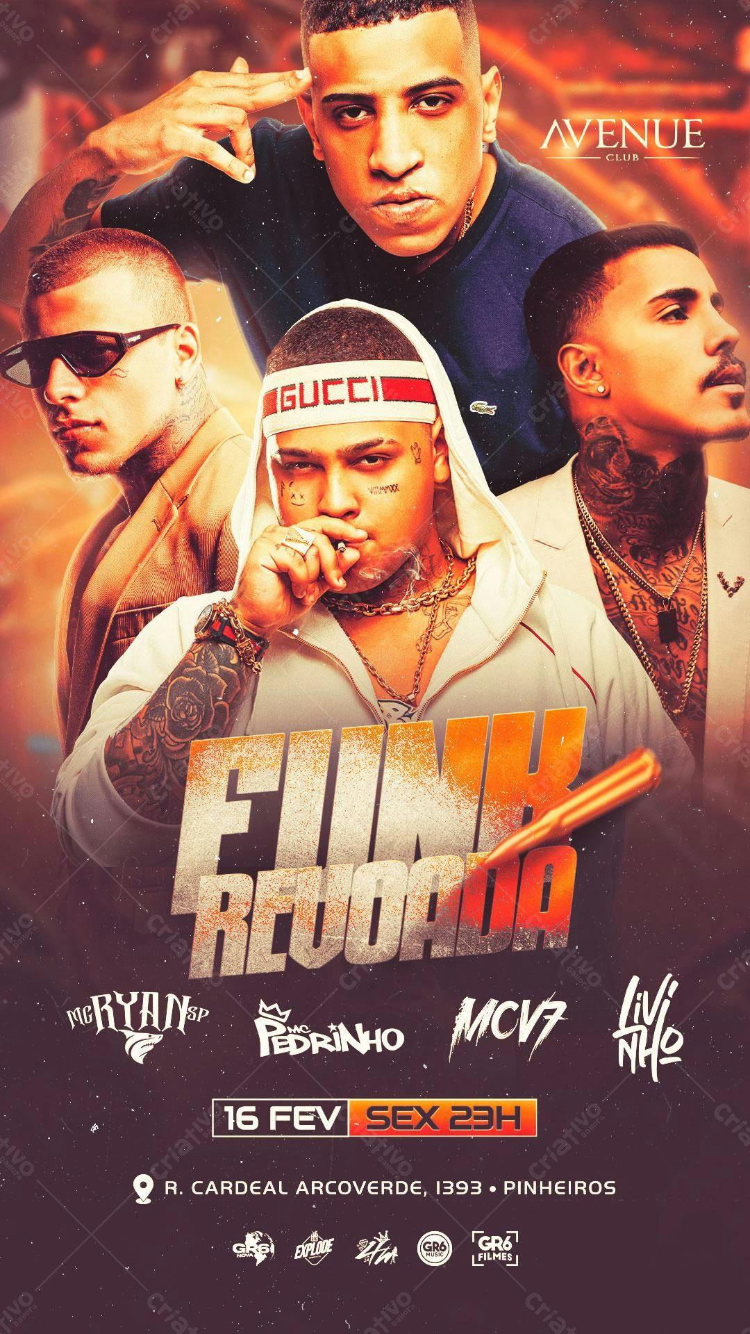 Flyer Festa Funk Rebolada PSD Editável
