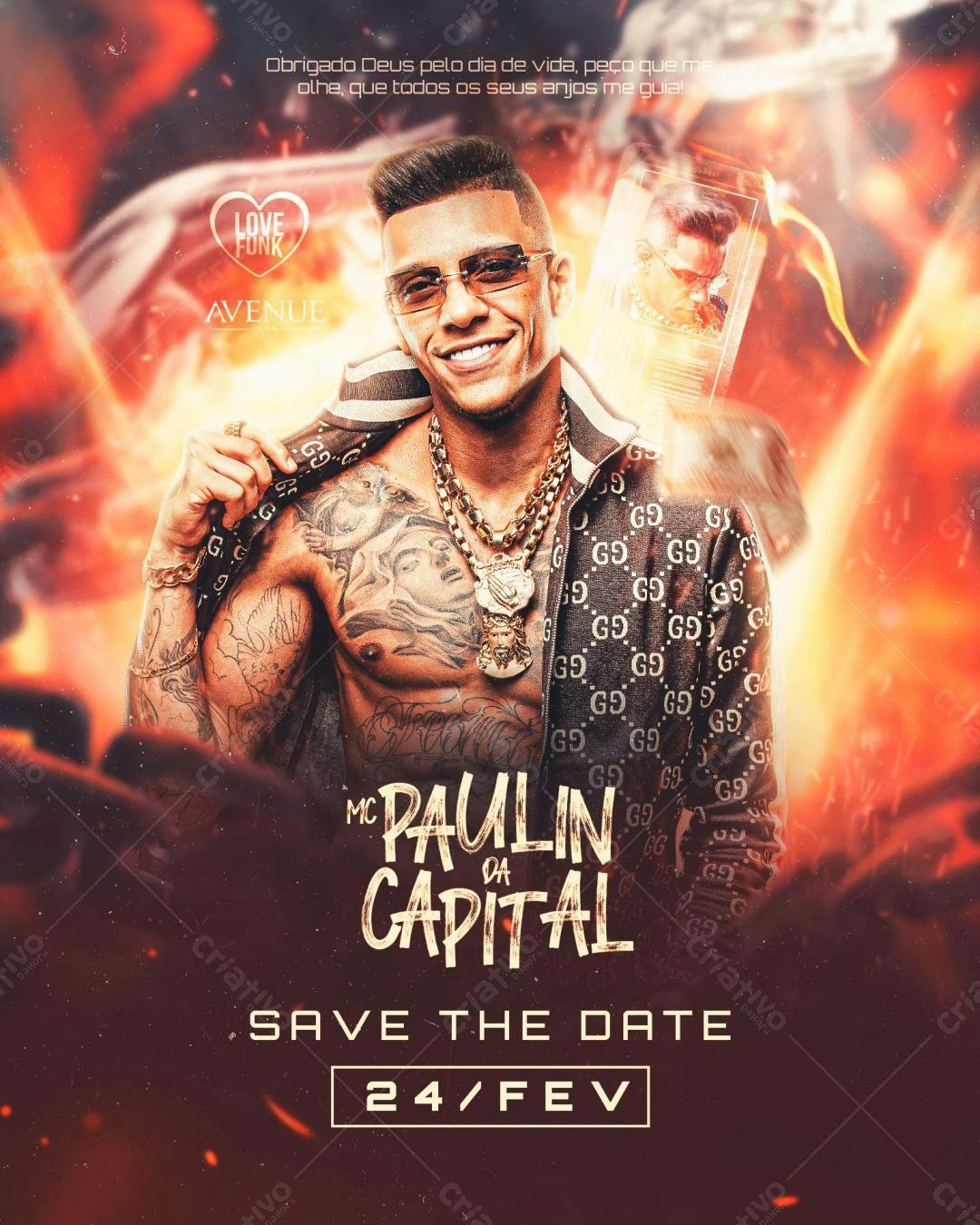 Flyer para Show MC Paulin da Capital PSD Editável
