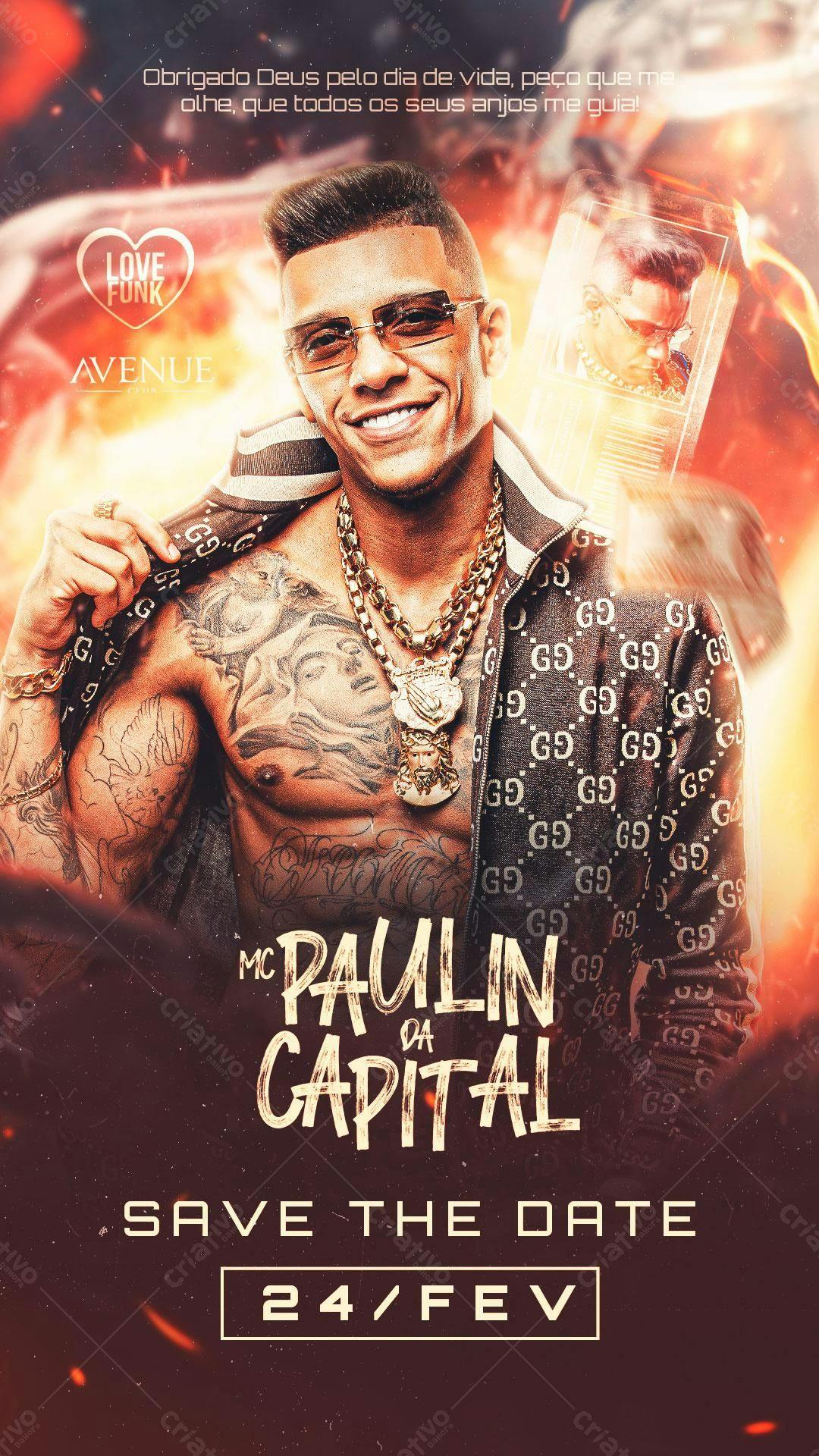 Flyer para Show MC Paulin da Capital PSD Editável