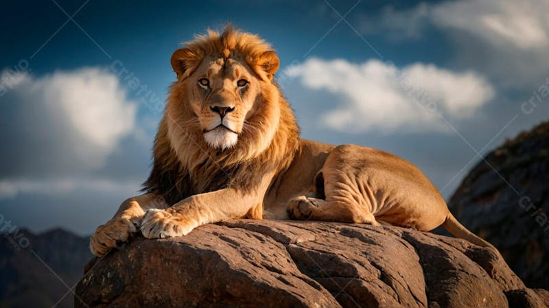 Leão no topo de uma rocha 8
