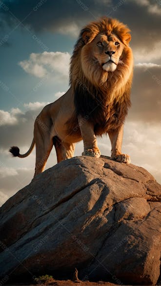 Leão no topo de uma rocha 10