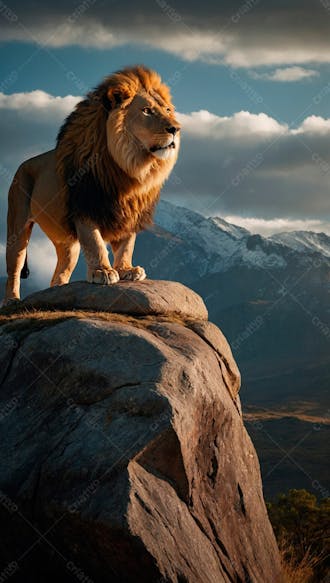 Leão no topo de uma rocha 17