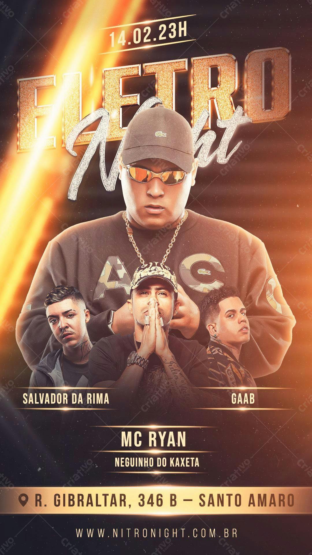 Flyer Festa Eletrônica PSD Editável
