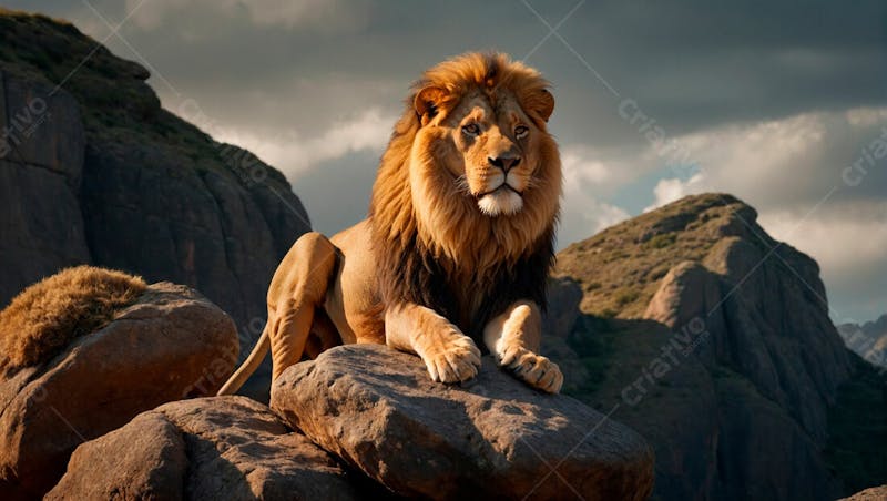 Leão no topo de uma rocha 28