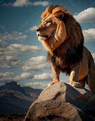 Leão no topo de uma rocha 30