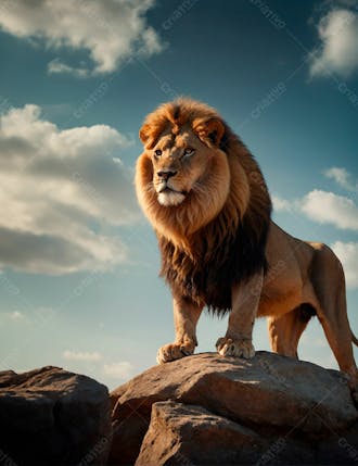 Leão no topo de uma rocha 34
