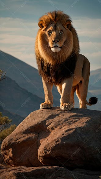Leão no topo de uma rocha 44