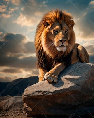 Leão no topo de uma rocha 45