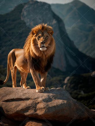 Leão no topo de uma rocha 51