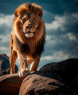 Leão no topo de uma rocha 55