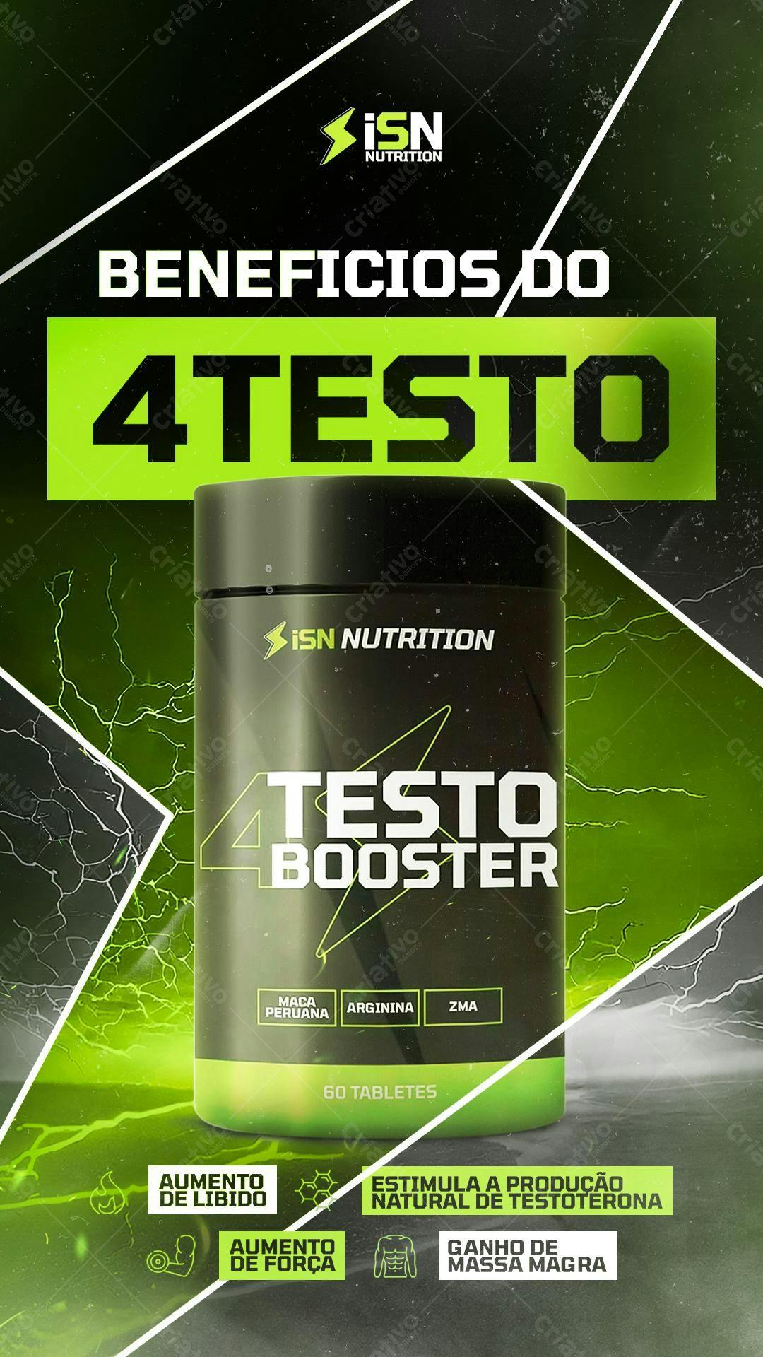 Flyer Suplemento 4Testo Booster PSD Editável