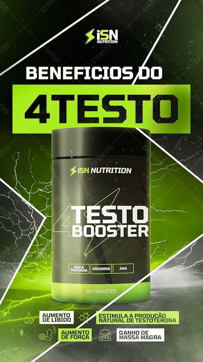 Social Media Story Loja De Suplementos Testo Booster Isn