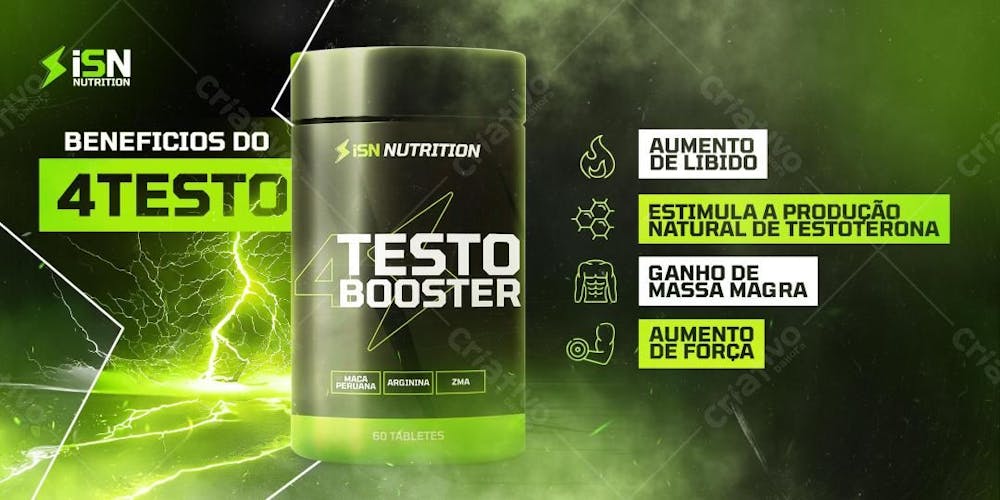 Social Media Feed Carrossel Loja De Suplementos Testo Booste