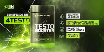 Social Media Feed Carrossel Loja De Suplementos Testo Booste