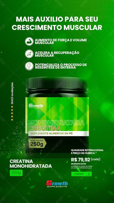 Post story creatina monohidratada growth supplements