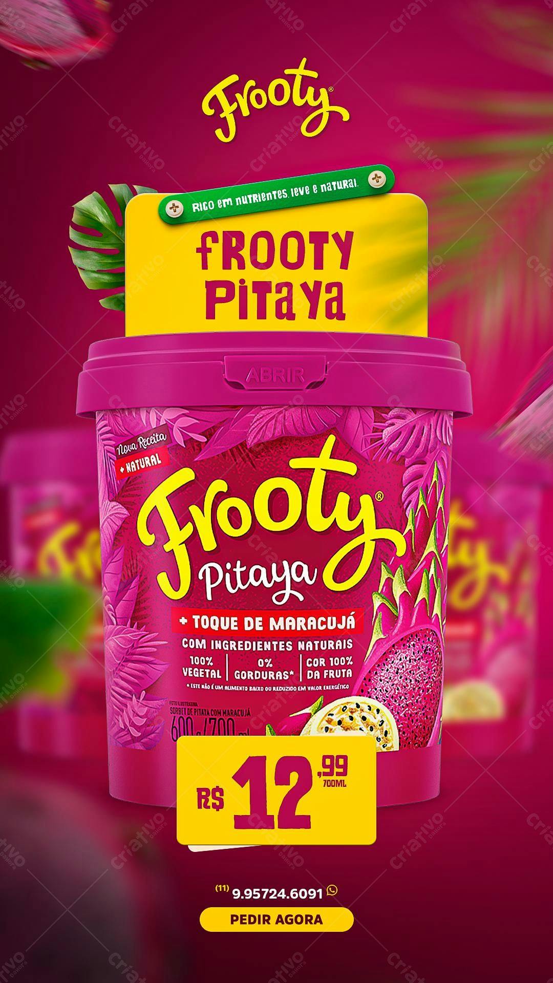 Flyer Produto Fruity Pitaya PSD Editável