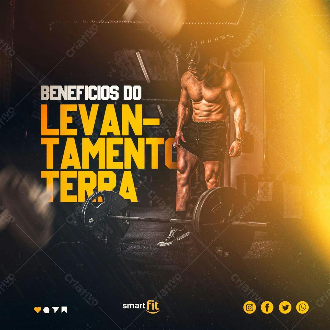 Post para Academia - Benefícios do Levantamento Terra PSD Editável