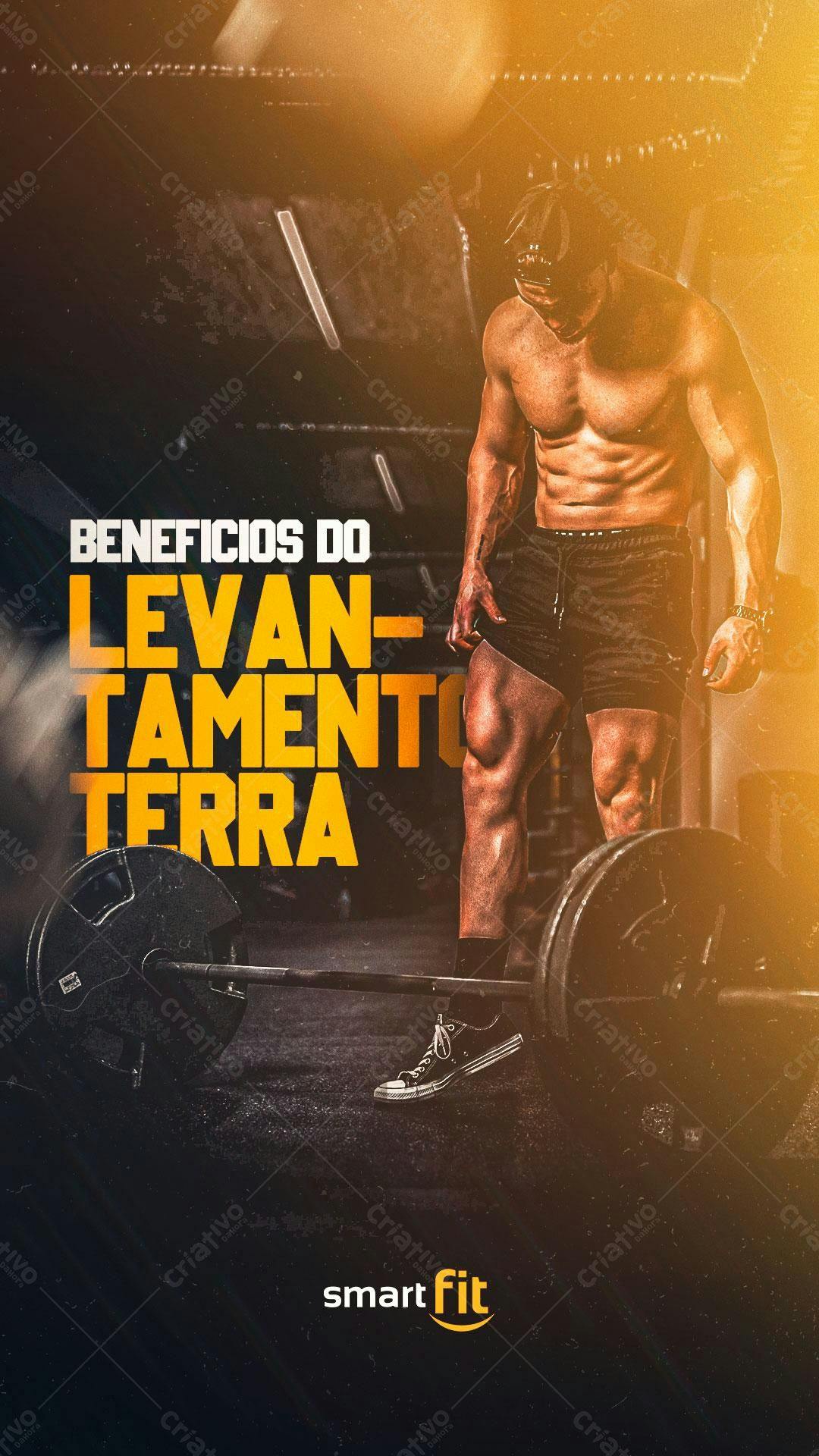 Poster Treino Levantamento Terra PSD Editável