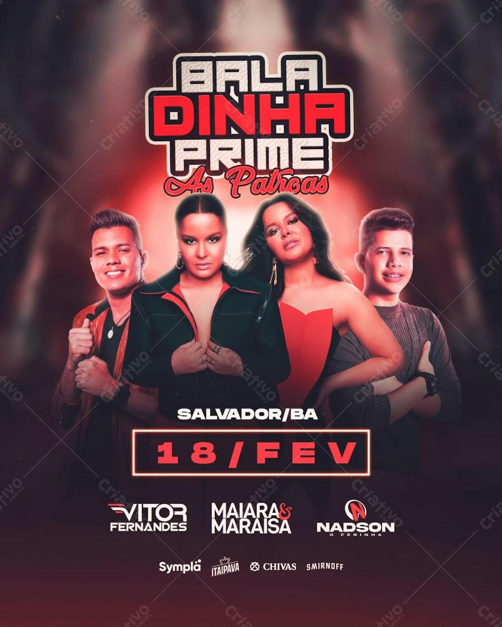 Flyer Feed Baladinha Prime As Patroas Salvador