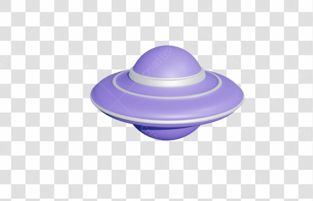 Icone UFO Lilás PNG com fundo transparente