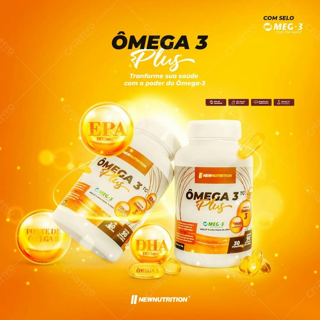 Banner Ômega 3 Plus PSD Editável