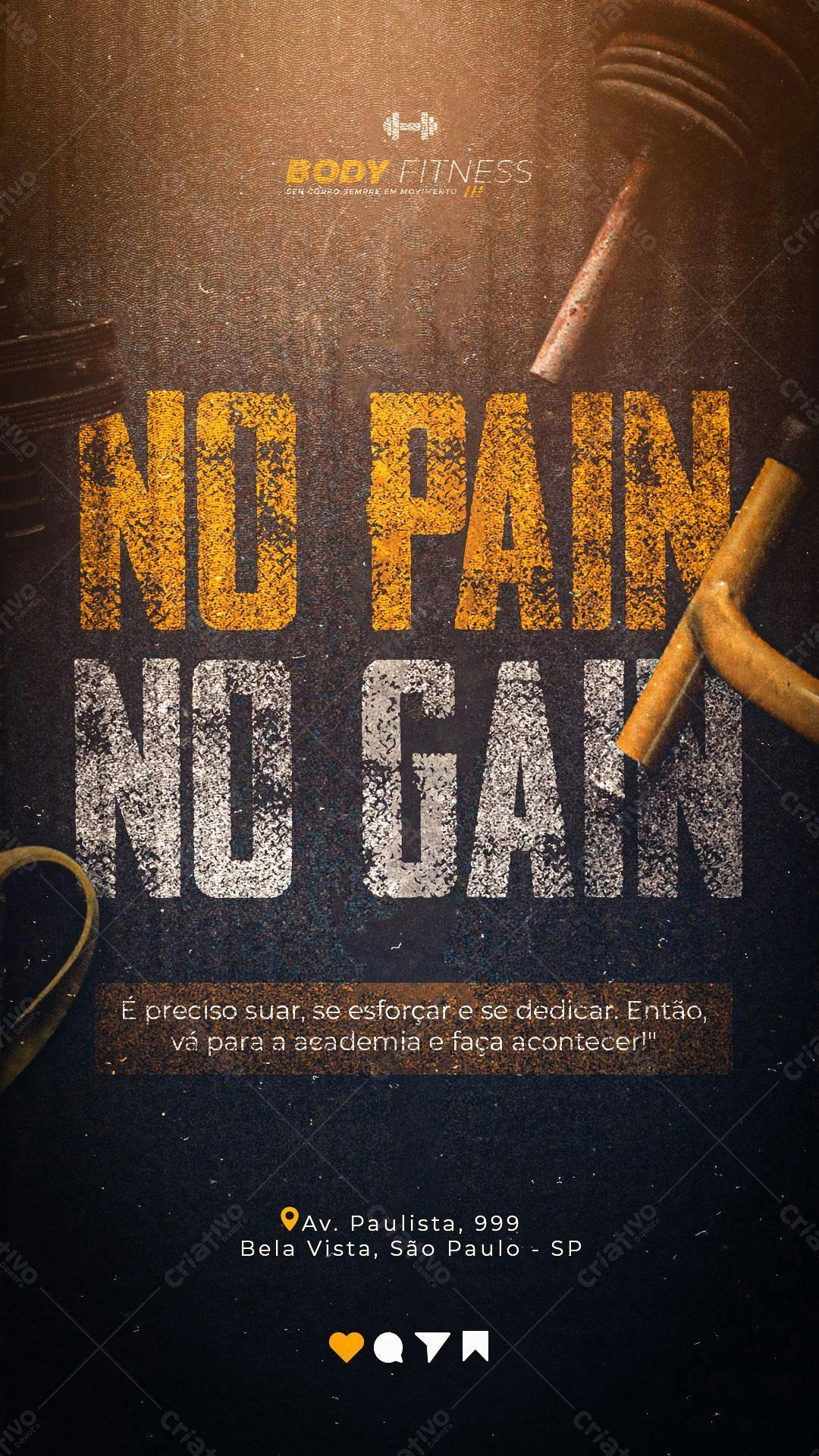 Poster Motivacional Academia PSD Editável