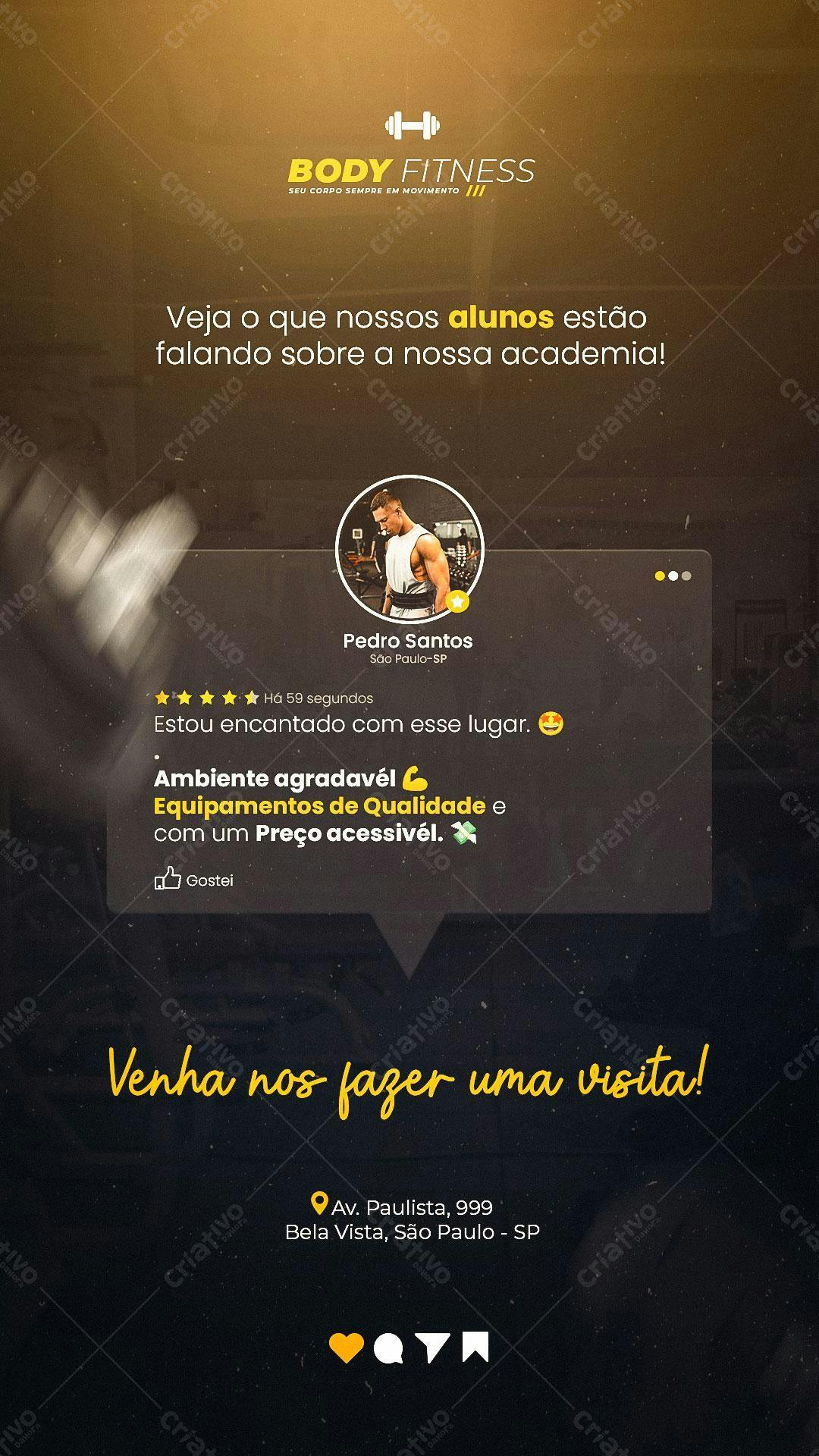 Post para Academia PSD Editável