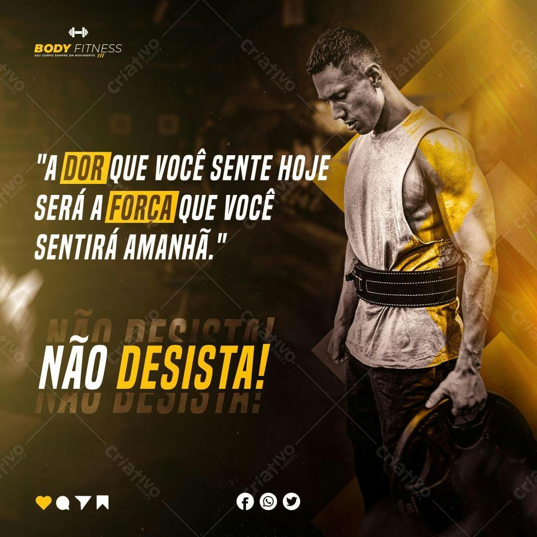 Post Motivacional Academia PSD Editável
