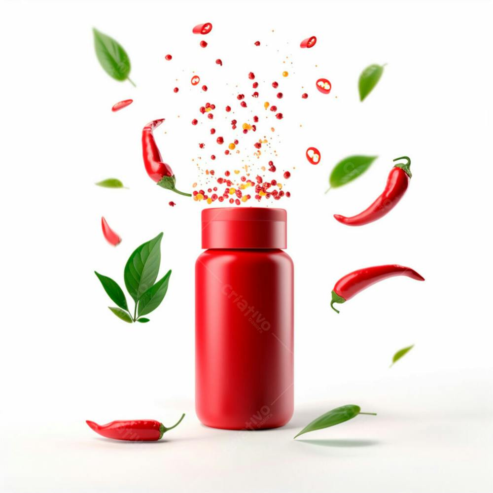 Embalagem De Molho De Pimenta Sem Rótulo Com Folhas E Pimentas 2