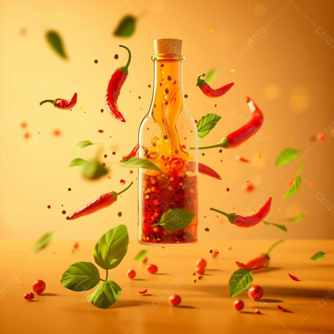 Garrafa de Molho de Pimenta com Ervas