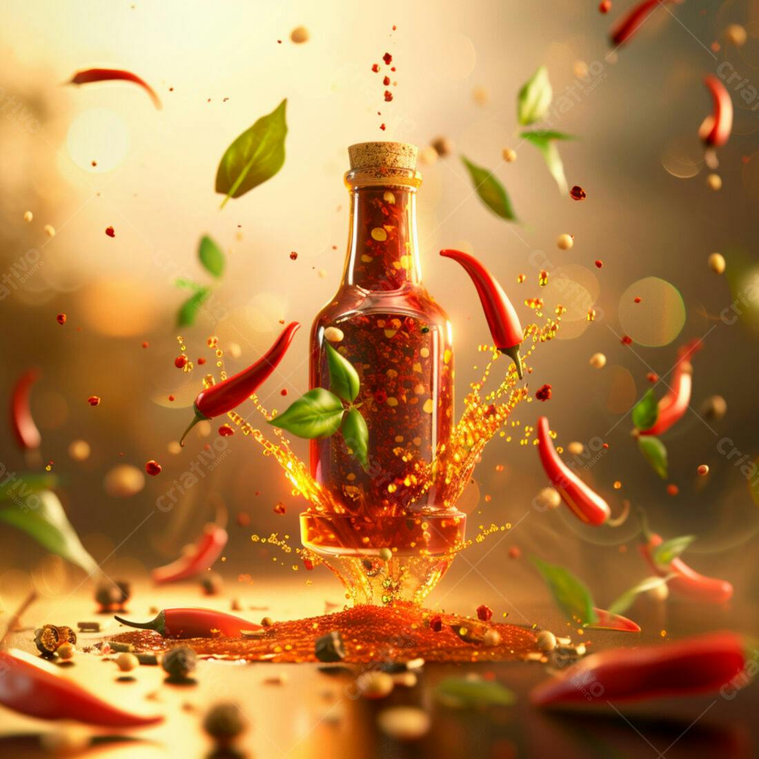 Molho de pimenta picante em garrafa de vidro