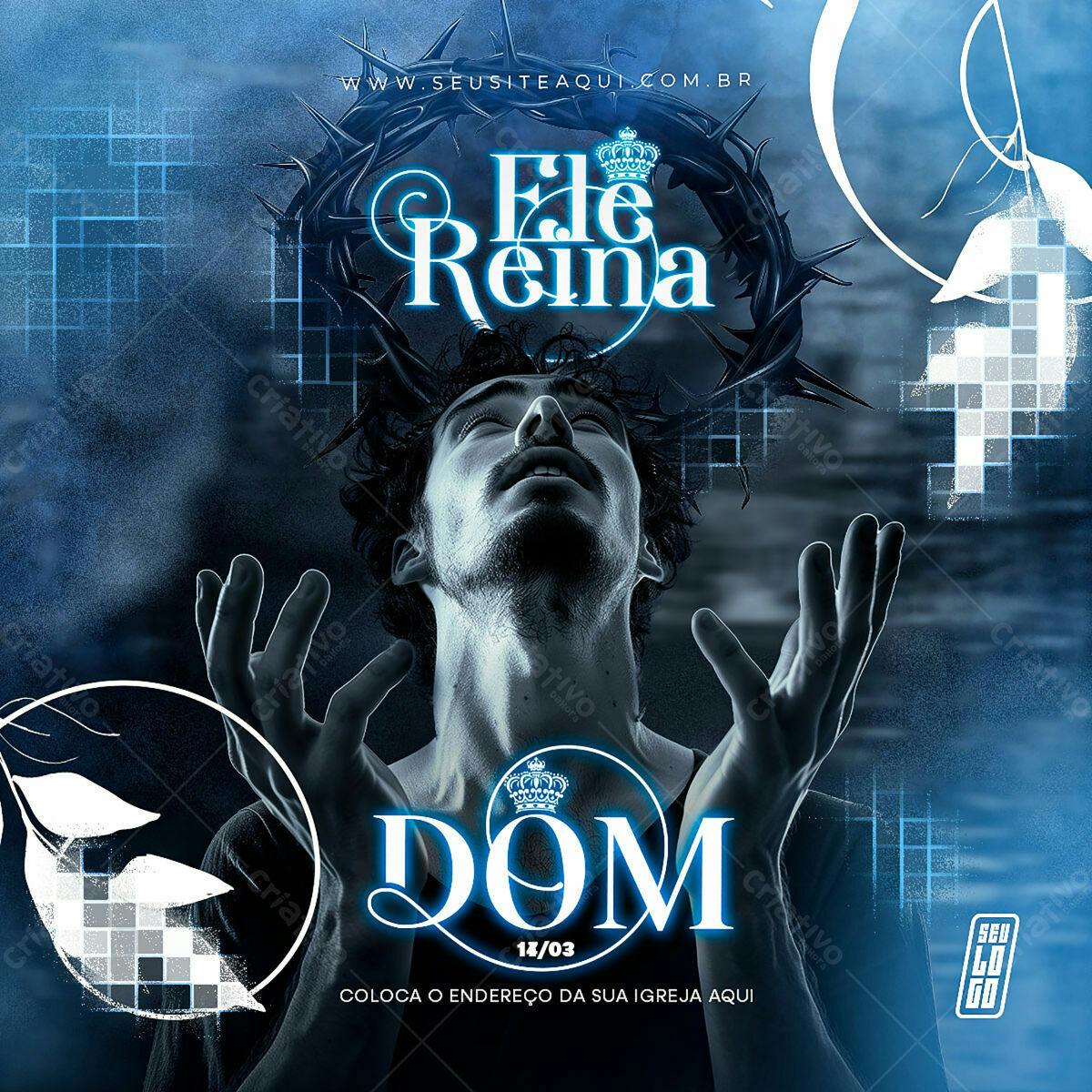 Flyer para Culto Dominical PSD Editável