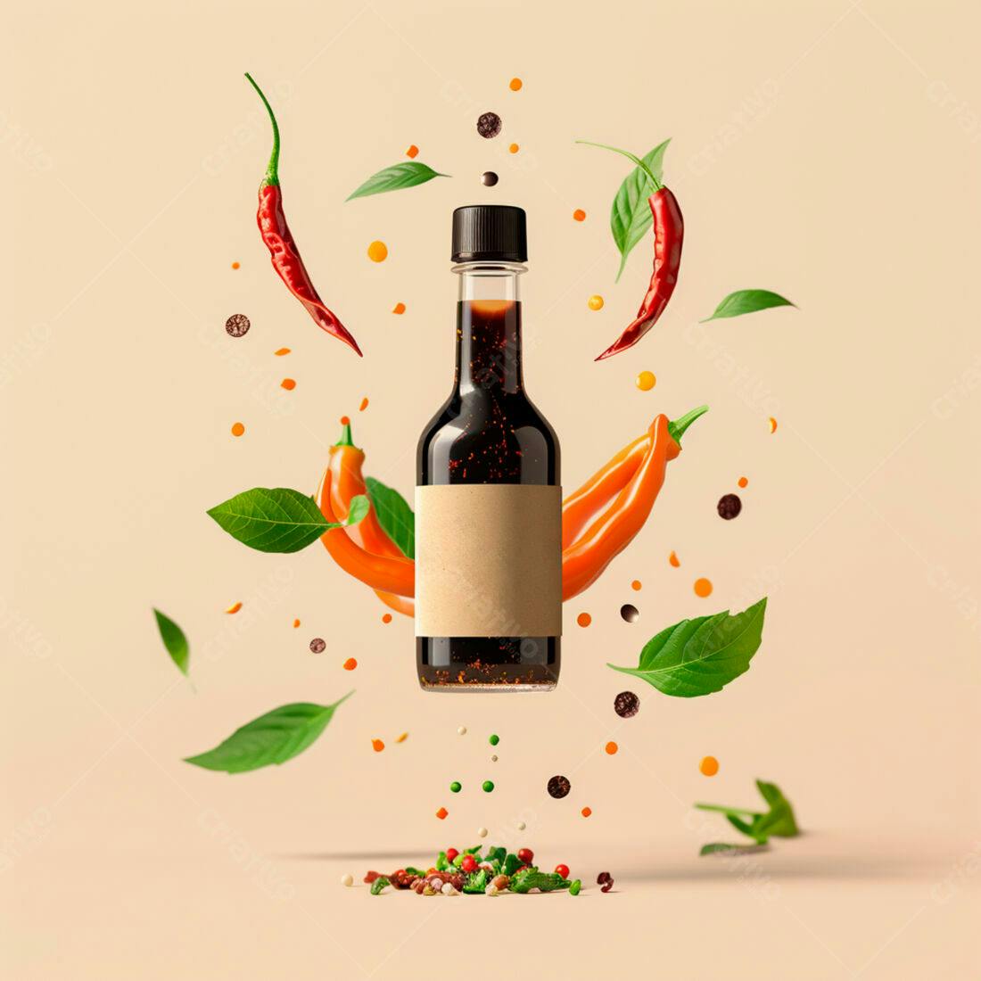 Molho picante com pimentas e especiarias