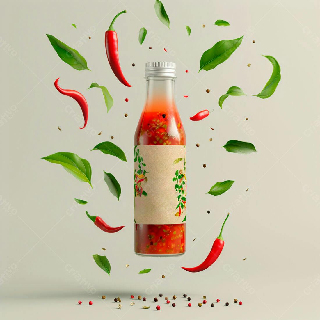 Molho de pimenta artesanal com pimentas vermelhas