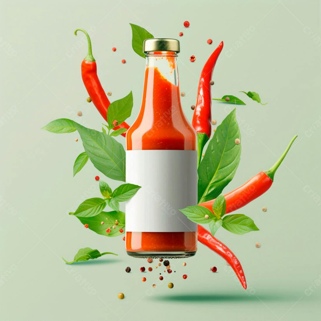 Molho de pimenta picante com pimentas vermelhas