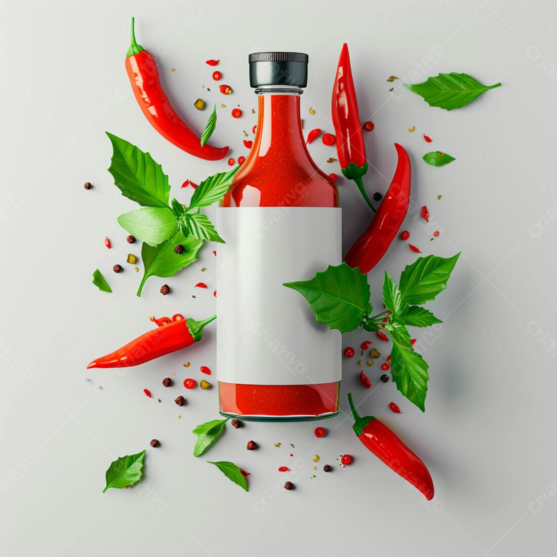 Molho de pimenta artesanal com pimentas vermelhas