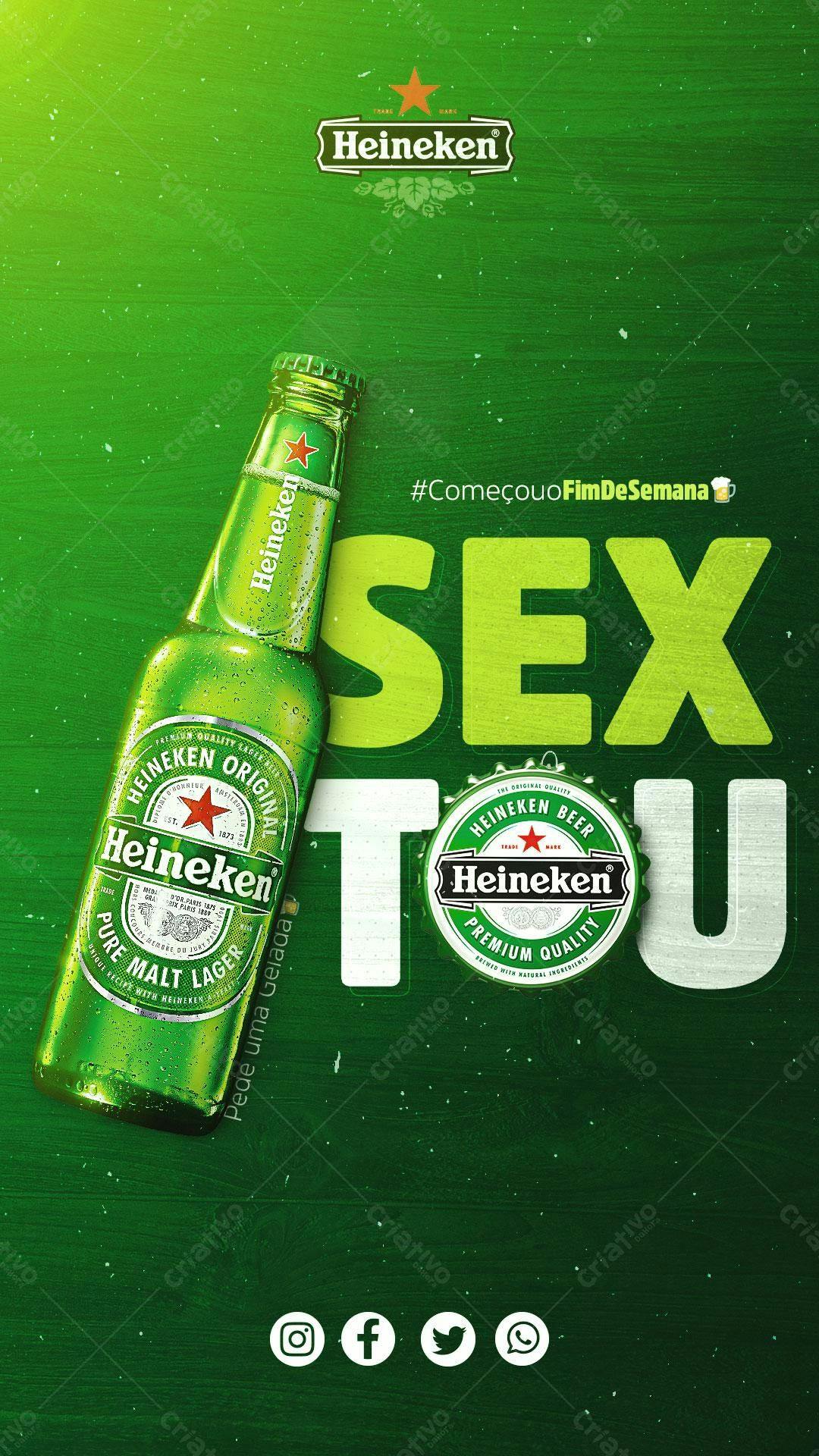 Flyer Heineken Fim de Semana PSD Editável
